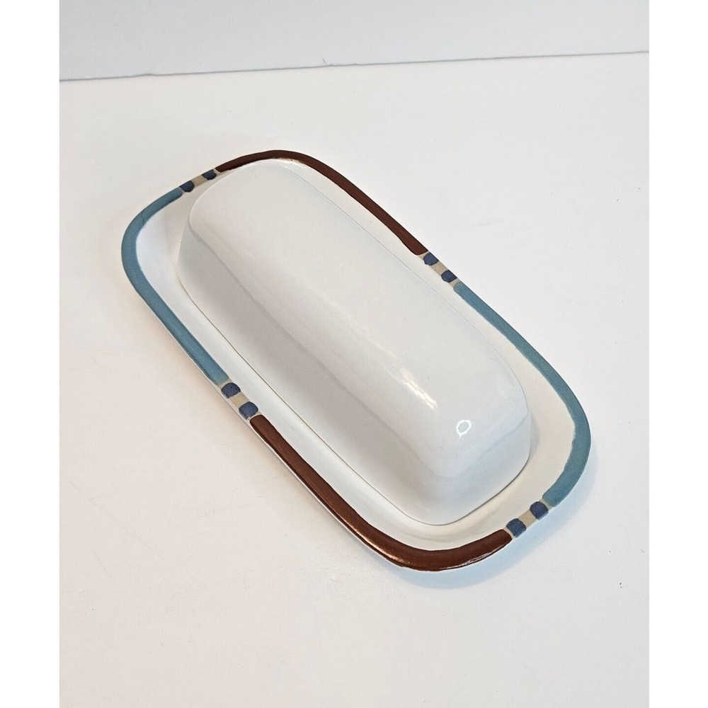 Dansk Mesa White Sand Covered Butter Dish Keeper 8 Inch Portugal Kitchen